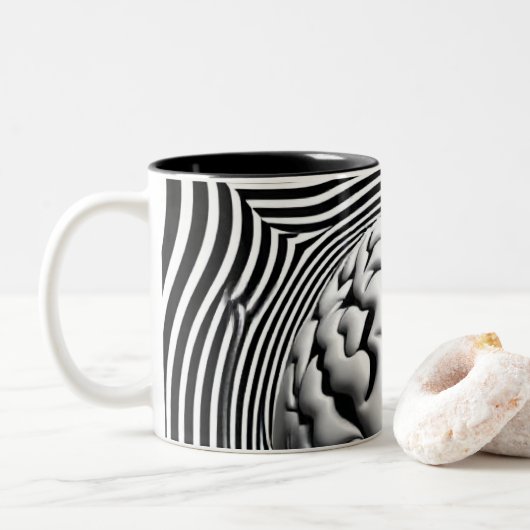 Tasse 2 Couleurs Maze d'esprit hypnotique (Avec donut)