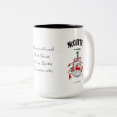 Tasse 2 Couleurs McCarthy Family Crest, traduction et signification (Devant droit)