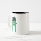 Tasse 2 Couleurs mec geek monstrueux idiot (Devant gauche)