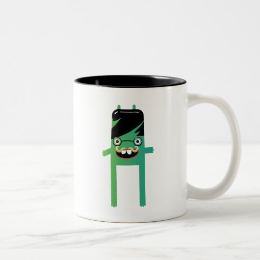 Tasse 2 Couleurs mec geek monstrueux idiot (Droit)