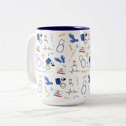 Tasse 2 Couleurs Médecin Médicale moderne Motif infirmière (Devant gauche)