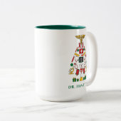 Tasse 2 Couleurs Médecins Fêtes de Noël Médaille personnalisée (Devant droit)