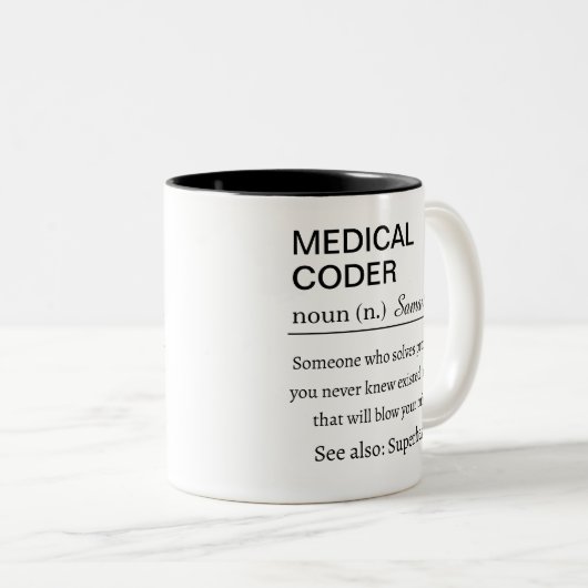 Tasse 2 Couleurs Medical Coder Definition (Devant droit)