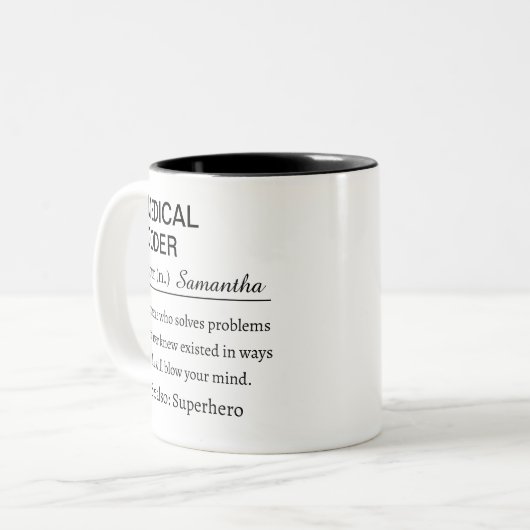 Tasse 2 Couleurs Medical Coder Definition (Devant gauche)