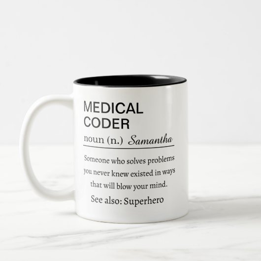 Tasse 2 Couleurs Medical Coder Definition (Gauche)