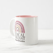 Tasse 2 Couleurs Médicale Assistant Appréciation Boho Arc-en-ciel (Devant gauche)