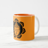 Tasse 2 Couleurs Méditation de la tête de bouddha (Devant droit)