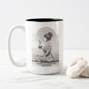 Tasse 2 Couleurs Méditation Espresso Zen Un Bouddha Tiré
