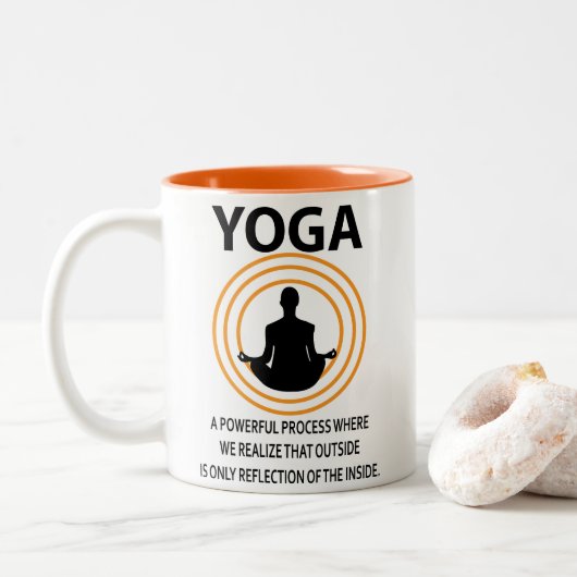 Tasse 2 Couleurs Méditation yoga Yoga (Avec donut)