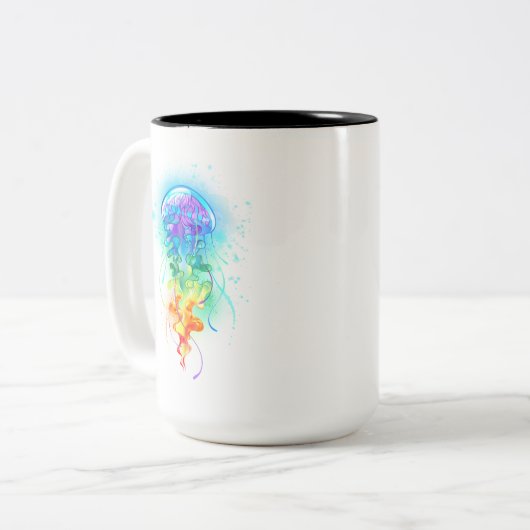 Tasse 2 Couleurs Méduse arc-en-ciel (Devant gauche)