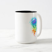 Tasse 2 Couleurs Méduse arc-en-ciel (Devant droit)