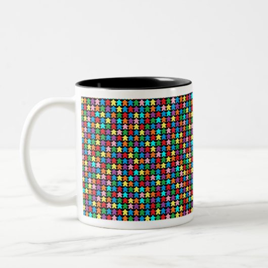 Tasse 2 Couleurs Meeples multicolores (Gauche)