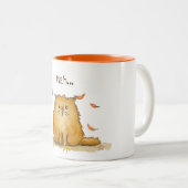 Tasse 2 Couleurs Meh…/chat triste d'aquarelle avec le feuille (Devant droit)