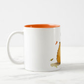 Tasse 2 Couleurs Meh…/chat triste d'aquarelle avec le feuille (Gauche)