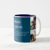 Tasse 2 Couleurs Meilleur ami BFF Définition Photo Collage Bleu (Devant droit)