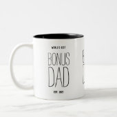 Tasse 2 Couleurs Meilleur Bonus Papa Texte (Gauche)