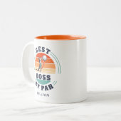 Tasse 2 Couleurs Meilleur Boss Par Par Custom Retro Golf Employeur (Devant gauche)
