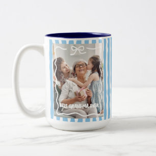 Tasse 2 Couleurs Meilleur cadeau d'anniversaire de grand-mère, phot