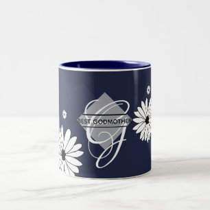 Tasse 2 Couleurs Meilleur cadeau GODMOTHER - Daisy Navy Blue