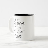 TASSE 2 COULEURS MEILLEUR CHAT MOM JAMAIS (Devant gauche)