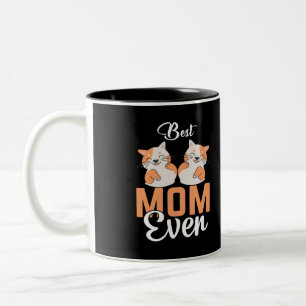 TASSE 2 COULEURS MEILLEUR CHAT MOM JAMAIS CAFÉ À DEUX TONNES