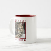 Tasse 2 Couleurs Meilleur Chat Mondial Maman Empreintes de pattes A (Devant gauche)