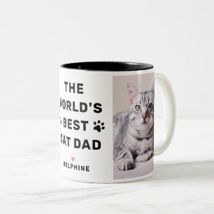 Tasse 2 Couleurs Meilleur Chat Papa Black Deux Photo Pet Lover