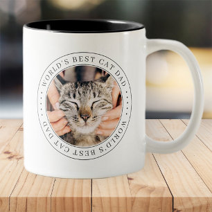 Tasse 2 Couleurs Meilleur Chat Papa Classique Photo Simple