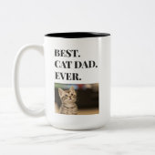 Tasse 2 Couleurs Meilleur Chat Papa Jamais Photo (Gauche)