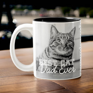 Tasse 2 Couleurs Meilleur Chat Papa Jamais une photo personnalisée 