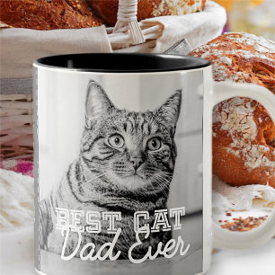 Tasse 2 Couleurs Meilleur Chat Papa Jamais une photo personnalisée