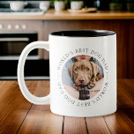Tasse 2 Couleurs Meilleur Chien du monde papa Élégant Photo personn<br><div class="desc">Ce design simple et classique est composé de typographie serif et d'ajouter une photo personnalisée.</div>
