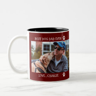 Tasse 2 Couleurs Meilleur Chien Papa Jamais Fête des pères Photo pe