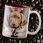 Tasse 2 Couleurs Meilleur Chien Papa Jamais une photo personnalisée<br><div class="desc">Ce design simple et classique est composé de typographie serif et d'ajouter une photo personnalisée</div>