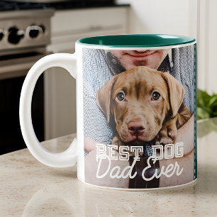 Tasse 2 Couleurs Meilleur Chien Papa Jamais une photo personnalisée
