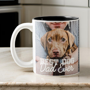 Tasse 2 Couleurs Meilleur Chien Papa Jamais une photo personnalisée