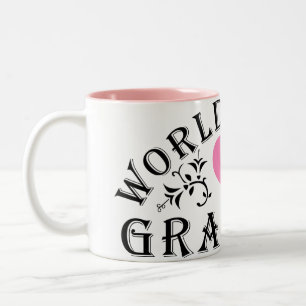Tasse 2 Couleurs Meilleur coeur rose de grand-mère au monde