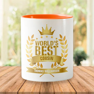 Tasse 2 Couleurs Meilleur Cousin Fun Gold du Monde