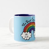 Tasse 2 Couleurs Meilleur Cousin jamais Rainbow Blue (Devant gauche)