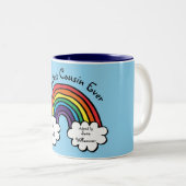 Tasse 2 Couleurs Meilleur Cousin jamais Rainbow Blue (Devant droit)