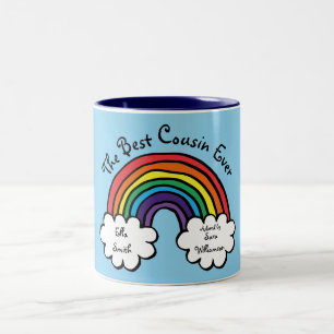 Tasse 2 Couleurs Meilleur Cousin jamais Rainbow Blue