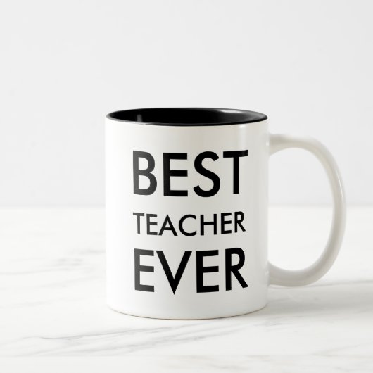 Tasse 2 Couleurs Meilleur enseignant | Cadeau d'appréciation (Droit)