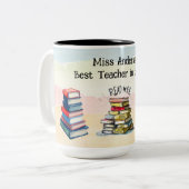 Tasse 2 Couleurs Meilleur enseignant dans le monde de l'illustratio (Devant gauche)