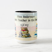 Tasse 2 Couleurs Meilleur enseignant dans le monde de l'illustratio (Centre)