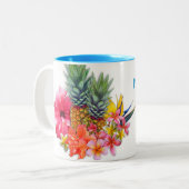 Tasse 2 Couleurs Meilleur Enseignant De Classe Fleurs Hawaiiennes M (Devant gauche)