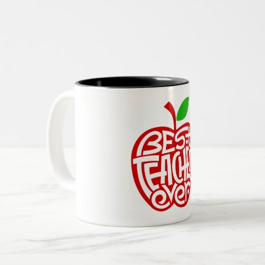 Tasse 2 Couleurs Meilleur enseignant jamais (Devant gauche)