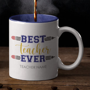 Tasse 2 Couleurs Meilleur enseignant personnalisé jamais - Cadeau C