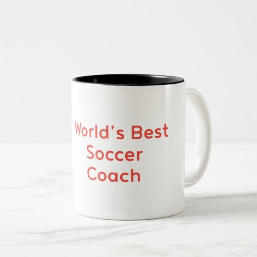 Tasse 2 Couleurs Meilleur entraîneur de football du monde (Devant droit)