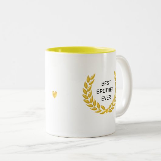 Tasse 2 Couleurs Meilleur frère Ever et Golden Laurel Wreath (Devant droit)