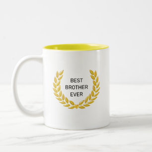Tasse 2 Couleurs Meilleur frère jamais et couronne de laurier doré